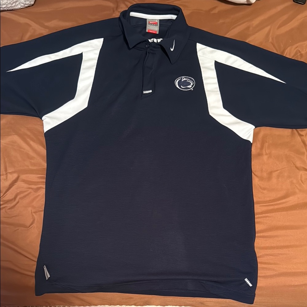 Nike Blue and White Polo Shirt Performance Design Penn state